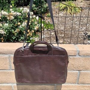 Jack Spade Leather Brief Case Laptop Bag